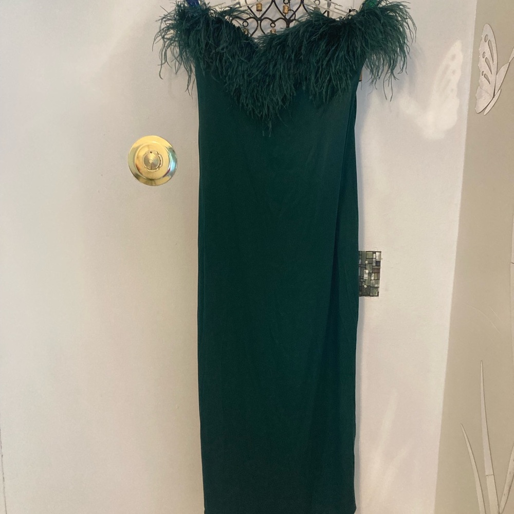 ZARA Feather Satin Effect Dress